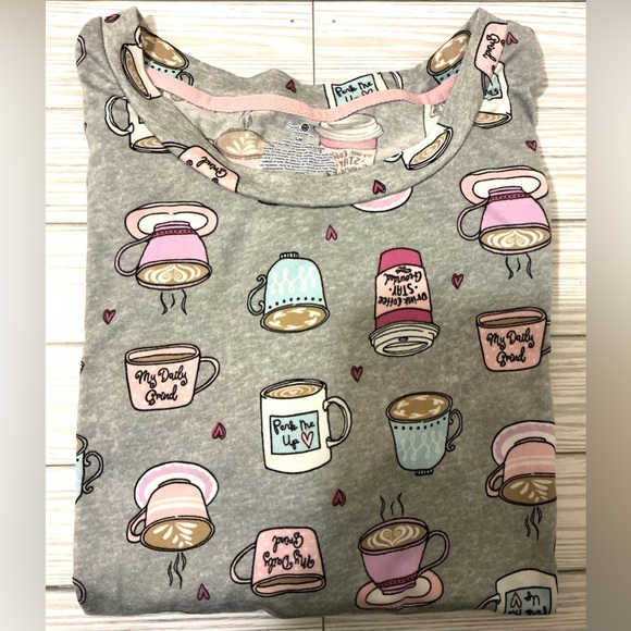 Secret Treasures Other - Cozy Gray Coffee Themed Night - Tee /Pajamas (Sleepwear )